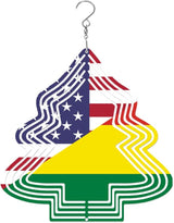 Bolivia Bolivian America Flag Wind Spinners Outdoor Tree Kinetic Sculptures Chimes 10 inch Decorative Tinplate Metal Art Christmas Decorations Garden Patio Yard Indoor Decor