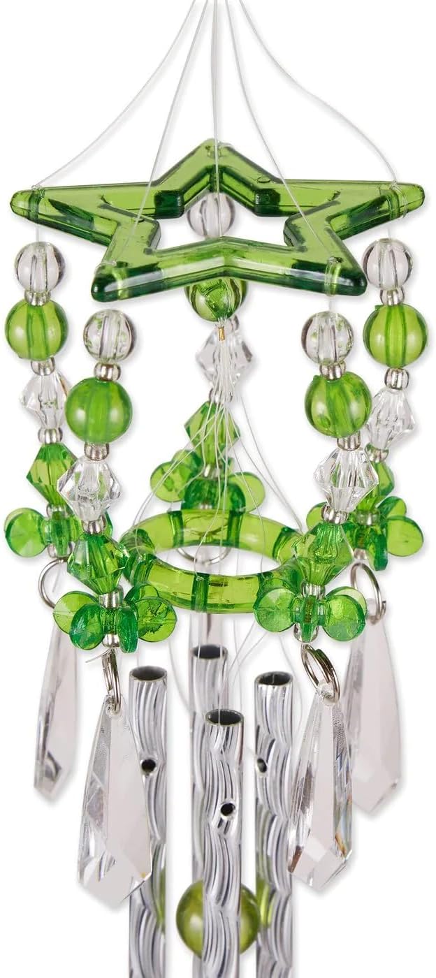 Gifts & Decor Leafy Green Hummingbirds Acrylic and Metal Wind Chime