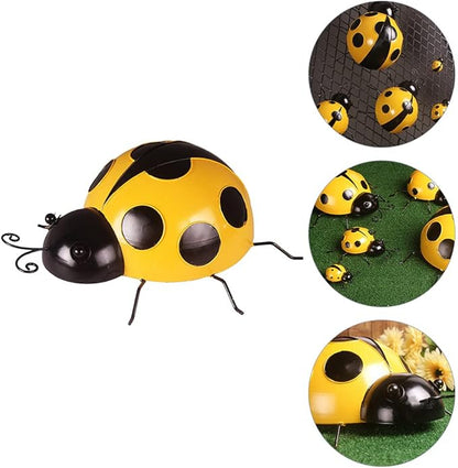 TOYANDONA 3pcs Simulated Ladybug Decorations Outdoor Iron Art Adornments Extra for Garden Lawn and Vibrant Ladybug Ornaments for Backyard and Landscape