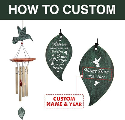 ASTARIN Personalized Wind Chimes Outdoor Deep Tone,Customized Memorial Wind Chimes Large, Large Deep Tone Wind Chimes Outdoor for Garden Hanging Décor,Sympathy Gifts