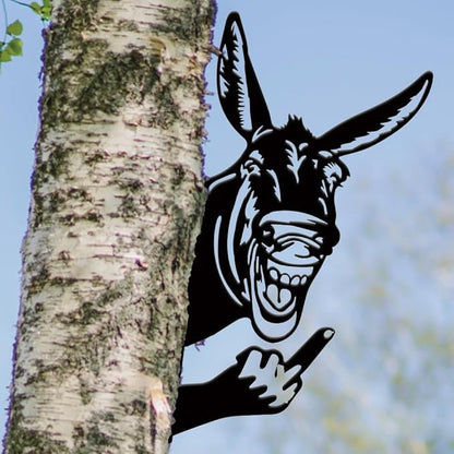 Funny Peeking Squirrel Metal Sign, Middle Finger Garden Yard Art Decor, Rustic Animal Wall Ornament for Tree, Fence, Outdoor Farmhouse, Bigfoot Gag Gift (#Chicken, 12")