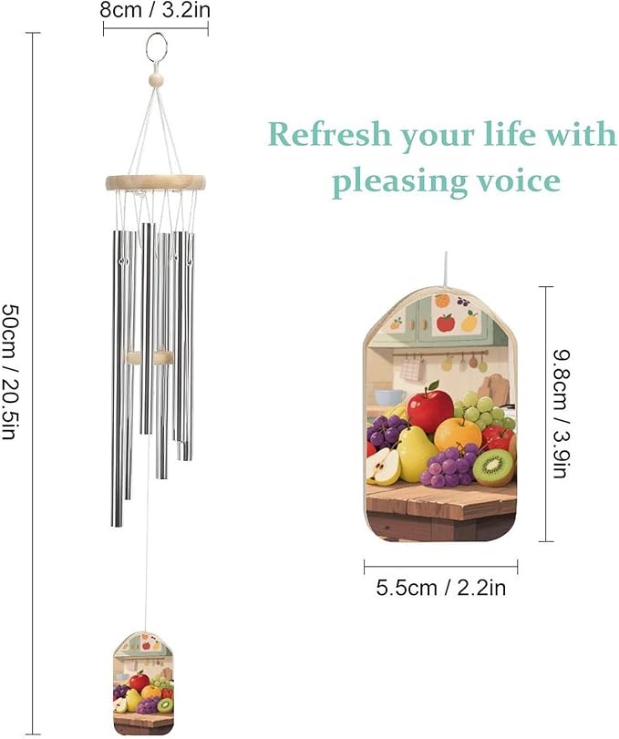 Wind Chimes for Outside Metal Wind Chimes Colorful Fruits Garden Backyard and Patio Decoration