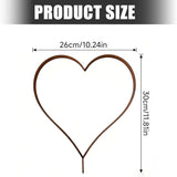 Rust Decoration Stake Metal Heart Shape Garden Decoration Rust Stake Natural Plant Outdoor Yard