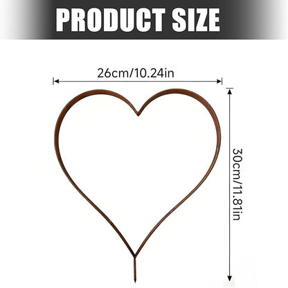 Rust Decoration Stake Metal Heart Shape Garden Decoration Rust Stake Natural Plant Outdoor Yard