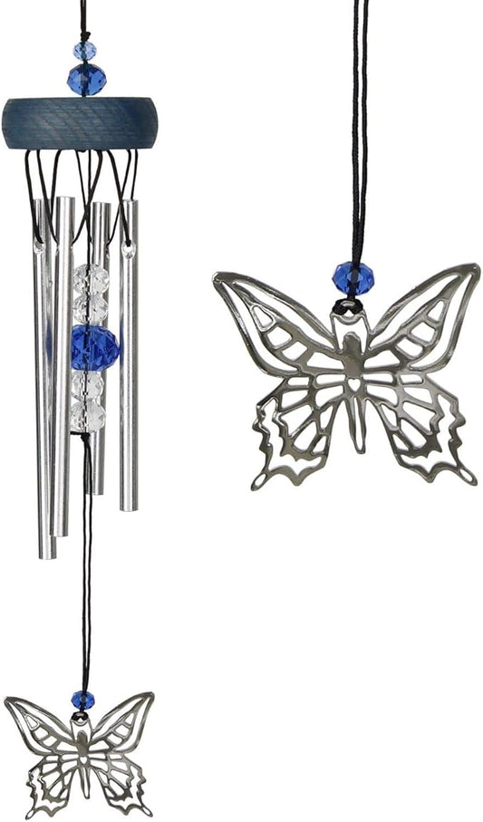 Woodstock Chimes Signature Collection, Fantasy, Butterfly 10'' Décor Designs - Small Chimes Wind Chimes for Outdoor, Patio, Home or Garden Décor (WCFB)