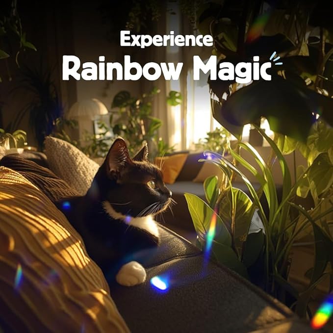 Kikkerland Solar Powered Rainbow Maker – Prism Suncatcher, Fun Home Window Decor – Unique Gift for Christmas & Birthdays – Single Crystal