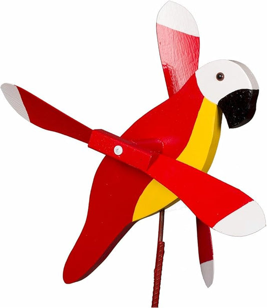 Whirlybird Red Parrot Lawn Decoration Amish-made