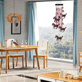 Outdoor Horse Wind Chimes Indoor Decor - Hand-Made Mobile Romantic Windcatcher, Horse Chimes, 28" Horse Wind Chimes for Home, Balcony, Tree, Patio, Garden Decoration, Gift for Mom(4 Tubes, 5 Horses)