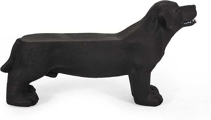 Dog Bench, Outdoor Bench, Matte Black + Black, No Assembly Required
