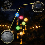 38” Mini Ball Bell Solar Light LED Wind Chime for Outside, Weather Resistant Decoration Outdoor Garden Patio Subtle Tone Decor, Ideal Gift for Birthday, Mother's Day, Meditation, Ambiance