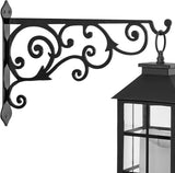 14in Metal Plant Bracket for Wall Hanging Basket Lantern Bird Feeder Decorative Sign, Black