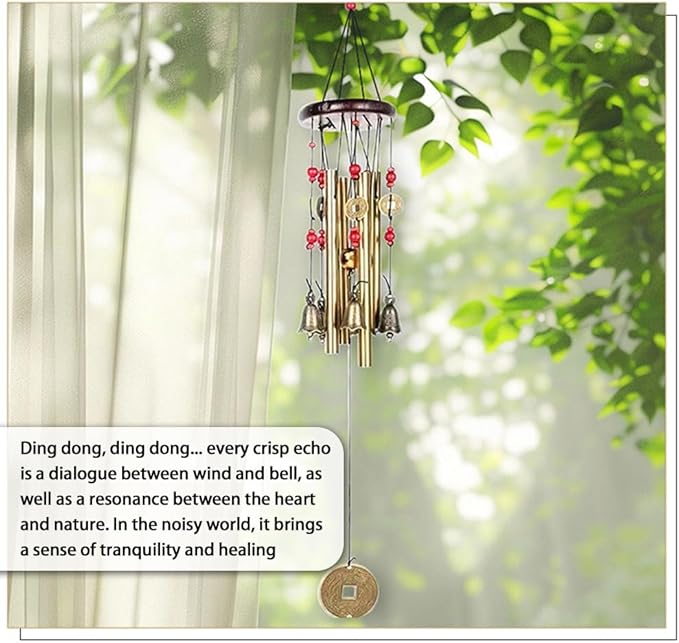 Garden Wind Chime Chinese Lucky Metal Bell Outdoor Decorative Wind Chime for Park and Garden Beautiful Decor Outdoor Wind Chime Traditional Chinese Style Garden Wind Chimes