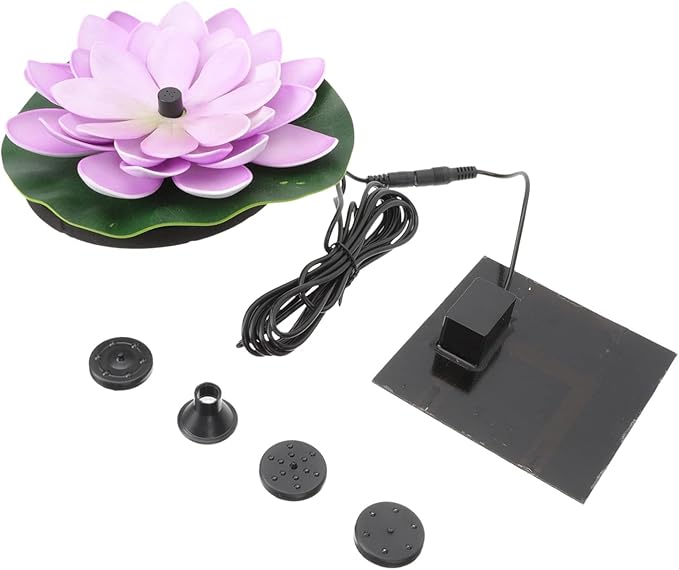 Totority Solar Floating Fountain Water Lily Pond Decor Solar-Powered Lotus Pad Fountain for Outdoor Garden Pool and Backyard Waterscape Eco-Friendly and Easy to Use 6.69X6.29X1.96In