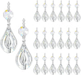 20pcs 38mm Crystal Loquat Shape Chandelier Replacement,Hanging Clear Glass Crystals for Chandelier,Crystal Prisms Beads for Wedding Home Decoration