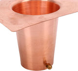 Luocute Rain Chains, 5.1 x 3.7in Pure Copper Gutter Adaptor with Brass Bolts for Rain Chain Installation, Drainage Gutter Pipe Adapter for Downspout Installation