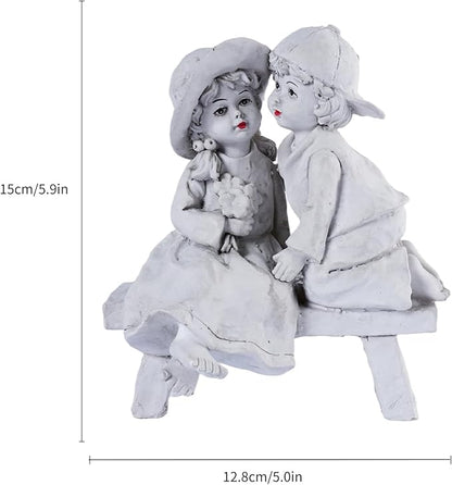 Garden Statues Romantic Couples Gifts Kissing Boy and Girl Sculpture Resin Outdoor Statues Figurines Home Decor for Wedding for Wife