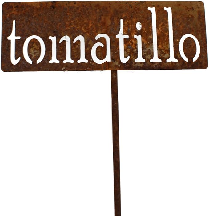 Classic Metal Garden Markers 19 Inches Tall (tomatillo, Naturally Rusted)
