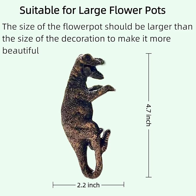 Mini Resin Dinosaurs, Dinosaur Garden Statues, Flower Pot Plant Decoration, Fairy Garden Accessories, for Family or Friends, It Can Make Your Flowerpot More Vibrant (Tyrannosaurus Rex)
