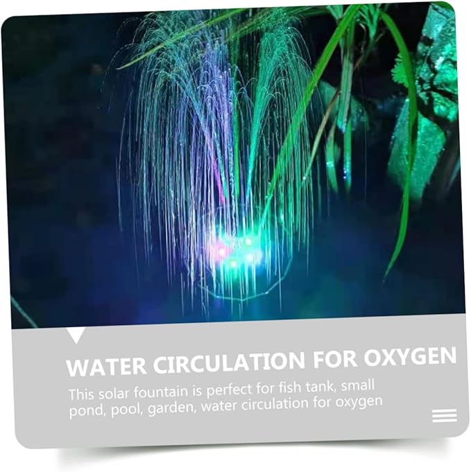 Solar-Powered Garden Fountain Decorative Aerator for Pool Led Water Pump Protection Easy to Install