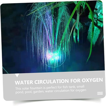 Solar-Powered Garden Fountain Decorative Aerator for Pool Led Water Pump Protection Easy to Install