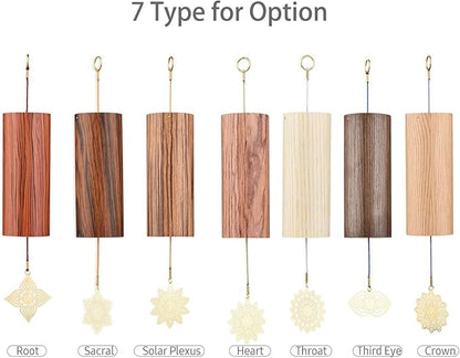 Chakra Chimes Natural Bamboo Wind Chimes Meditation Chord Windchime Wind Bell for Home Decoration Zen Mindfulness Sacral Chakra