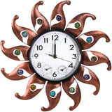 Sun Outdoor Clock Silent Non-Ticking, Outdoor Wall Clock with Thermometer & Humidity Combo Outside Clocks for Patio, Garden, Home Decor