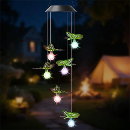 Solar Butterflies Wind Chimes for Outside Garden, Patio, Yard – Decor for Festivals/Birthday/Christmas, for Women Mom Home Garden Patio Decor