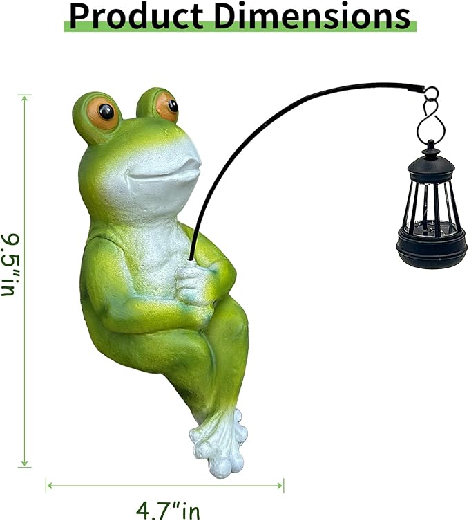 Teaeeno Solar Garden Statues Loving Frog Garden Decor Figurine Lights for Outside, Yard Decorations Outdoor Patio Decor, Gardening Gifts for Women