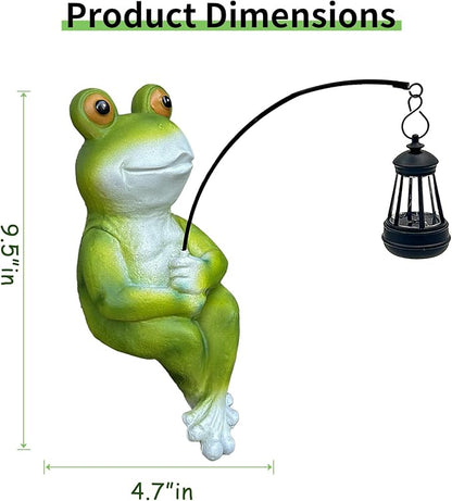 Teaeeno Solar Garden Statues Loving Frog Garden Decor Figurine Lights for Outside, Yard Decorations Outdoor Patio Decor, Gardening Gifts for Women