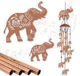 ORIGACH Elephant Wind Chimes Metal Wind Chimes for Outside Gifts for Women Mom Grandma Deep Tone Suitable for Outdoor, Indoor, Balcony, Garden, Courtyard, Porch, 30-Inch Long