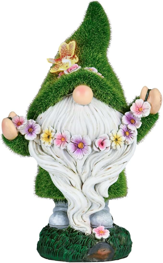 Garden Gnomes Outdoor Decor Light - Funny Garden Decorations Solar LED for Yard Patio, Home Garden Statues Ornaments, Housewarming Gifts for Family Green Saint Patricks Day Leprechaun 5.5x3.5x8.5 Inch