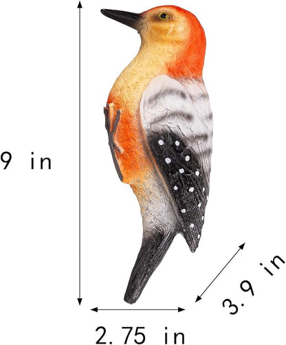 Outdoor Resin Bird Statue, Hanging Tropical Bird, red-Bellied Woodpecker Sculpture Perfect Patio Decor, Outdoor, Patio, Lawn, Tree Trunk, Porch Decor