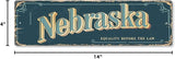 SmartSign 4 x 14 inch Nebraska State Vintage Metal Sign “Equality Before The Law”, 40 mil Rustproof Aluminum with Clear Overcoat, Retro Wall Décor, Multicolor, Made in USA