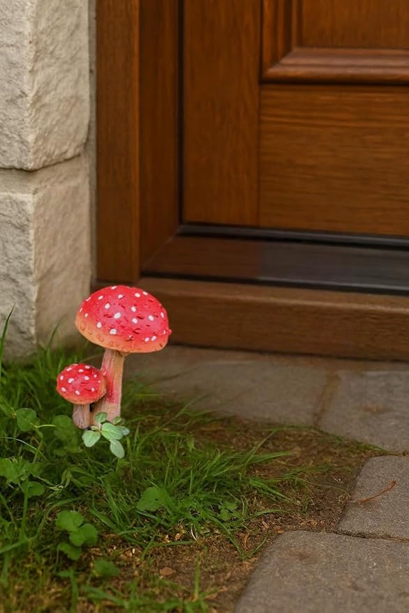 Miniature Resin Mushroom Decor for Fairy Garden – 6 PCS Colorful Mushroom Figurines, Yard Art Ornaments for Outdoor Garden, Bonsai & Terrarium Decorations (six Set)
