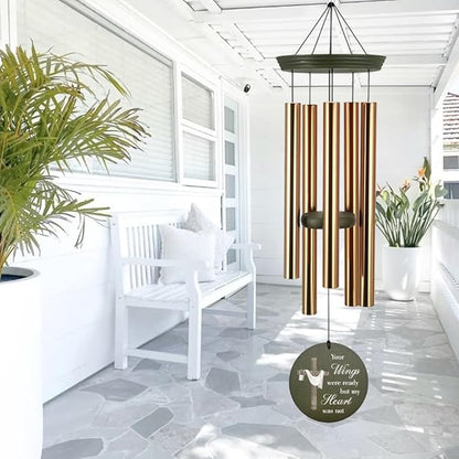 Personalized Wind Chimes, Custom Name Sympathy Jesus God Gifts, 36inch Memorial Wind Chime, Loving Memory Cross Wind Chime, Loss of Loved Dad/Mom for Funeral (Produced in USA)