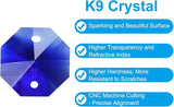 PATIKIL K9 Crystal Octagon Beads 2 Holes Pendants, 60 Pack 14mm Chandelier Prisms Parts Ornaments Hanging Beads for DIY Arts Crafts Decoration, Dark Blue
