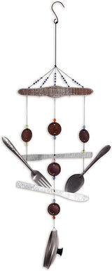 Sunset Vista Designs Windchimes - Campfire Chimes Rustic Outdoor Cookware Mobile Windchime, 24" Long, Funky Flatware