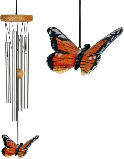 Woodstock Chimes Signature Collection, Monarch Butterfly Chime, 15'' Decor Designs Wind Chimes for Outdoor, Patio, Home or Garden Décor (HSBU)