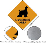 Afghan Hound Crossing Xing Sign Beware of Afghan Hound Dog Metal Sign Afghan Hound Funny Warning Sign Crossing Zone Sign for Farm Yard Front Door Indoor Outdoor Street Sign 10x10in