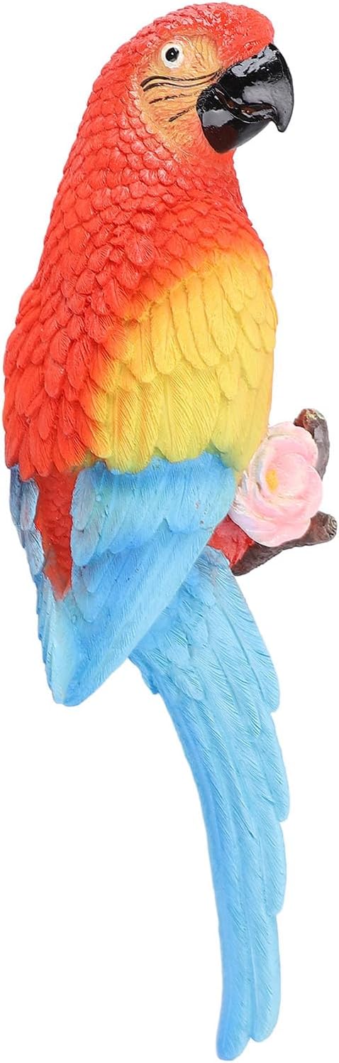 Pssopp Sculpture Ornament Decor,Bright Statues Outdoor Patio Garden Statues Statues Miniature Art Carved Small Animal Rustic Wildlife Decor for Garden (Red)