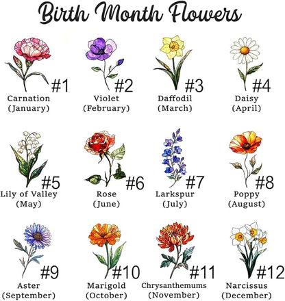 Personalized Grandma’s Garden Stained Glass Window Hanging Ornament, Custom Birth Month Flowers with Kids’ Names, Grandma Love Grows Here Floral Decoration, for Mom Grandma
