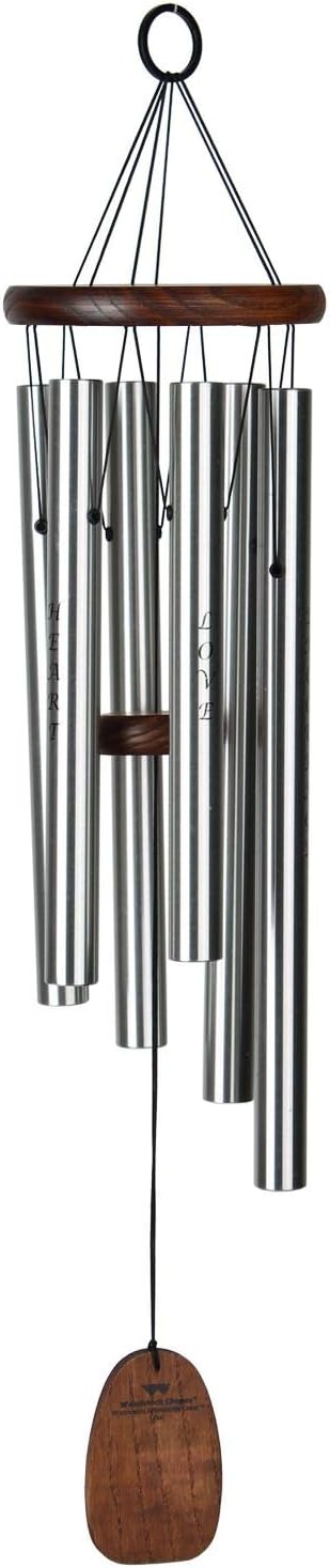 Woodstock Chimes Signature Collection, Affirmation Chime, 25'' Love Inspirational and Memorial Wind Chimes for Outdoor, Patio, Home or Garden Décor (AFLSB)