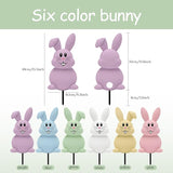 6 Pcs Outdoor Easter Bunny Decorations, 15.7 Inch Metal Easter Bunny Garden Stakes, Double-Sided Pastel Rabbit Yard Signs with Stakes for Spring Lawn Patio Garden Decor & Photo Props