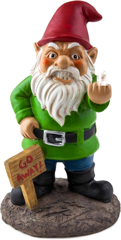 BigMouth Inc Go Away Garden Gnome Statue, Funny Outdoor Lawn & Yard Figurine, Housewarming Gag Gift Sculpture Decorations