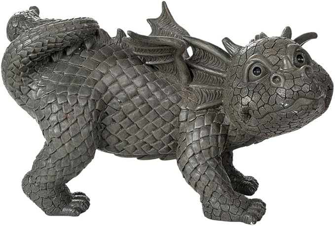 Pacific Giftware Garden Dragon Peeing Dragon Decorative Garden Accent Sculpture Stone Finish 10 Inch Tall