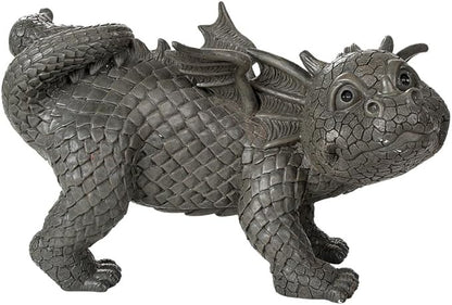 Pacific Giftware Garden Dragon Peeing Dragon Decorative Garden Accent Sculpture Stone Finish 10 Inch Tall