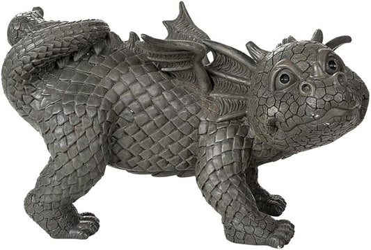 Pacific Giftware Garden Dragon Peeing Dragon Decorative Garden Accent Sculpture Stone Finish 10 Inch Tall