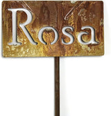 Classic Metal Garden Markers Clearance Items 20 to 33 Inches Tall (Rosa, Naturally Rusted)