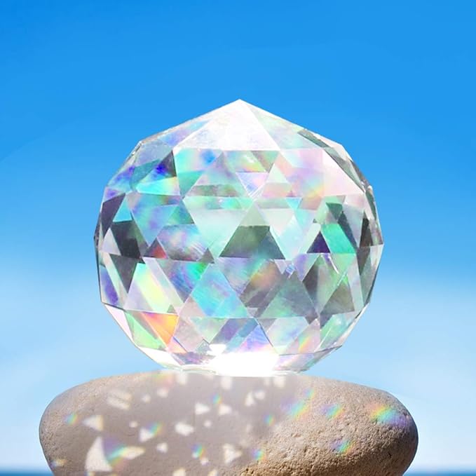 Clear Crystal Ball Prism Window Rainbow Maker Window Prisms Suncatcher for Feng Shui, (100mm/3.94inch)