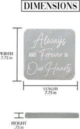 Pavilion Gift Company 25323 Always & Forever-7.75" x 7.75" Garden Stone, Light Gray, White
